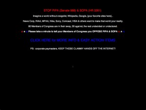 craigslist.org SOPA protest