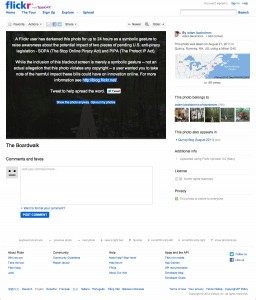Flickr.com SOPA protest