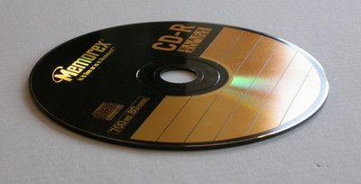 Memorex Black CD-R with shiny finish.