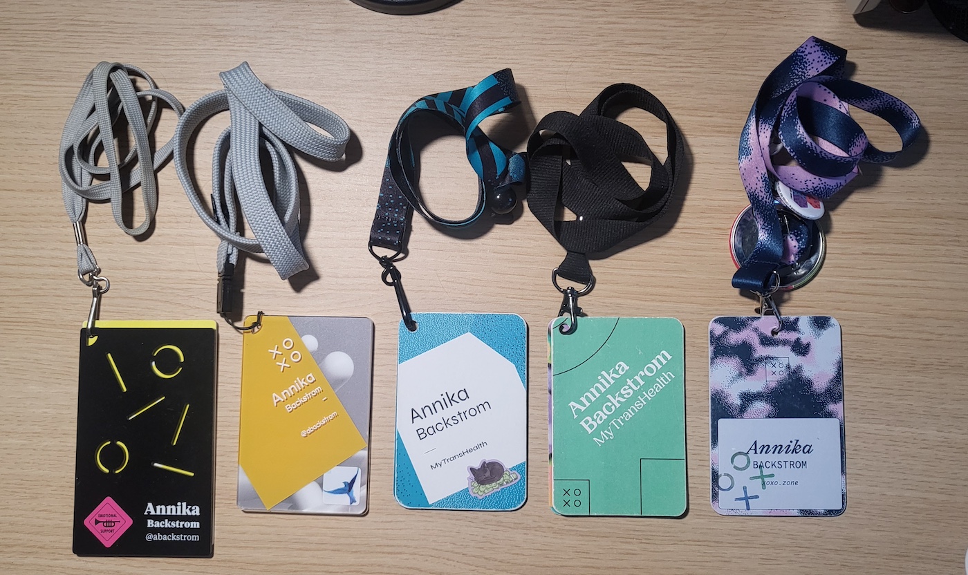 Five XOXO Festival badges